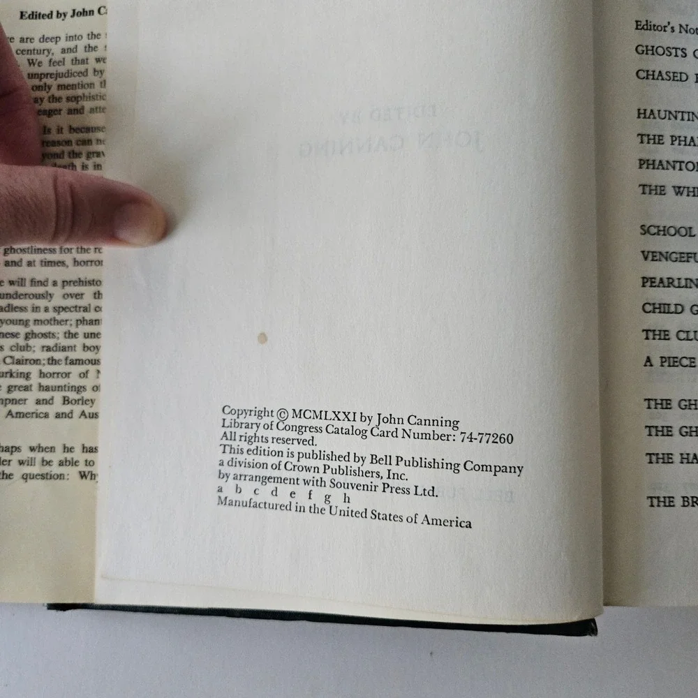 50 Greatest Ghost Stories by John Canning 1971 Hardcover DJ Book